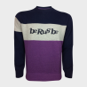 Sweat Molleton - Col Rond - Logo BRB - Berugbe - Prune/Navy