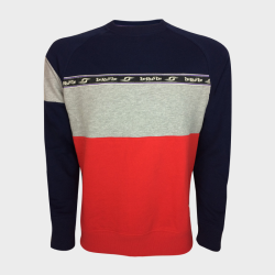 Sweat Molleton - Col Rond - Bande BRB Horizontale - Berugbe - Marine/Rouge