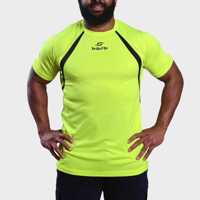 Tshirt d'entrainement - Berugbe - Fluo - Jaune