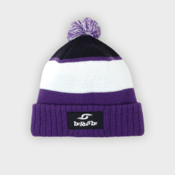 Bonnet Winter - Berugbe - Rayé Violet/Noir/Blanc