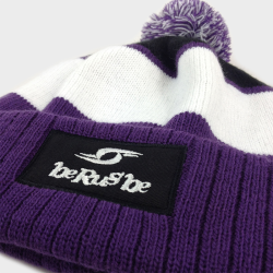 Bonnet Winter - Berugbe - Rayé Violet/Noir/Blanc